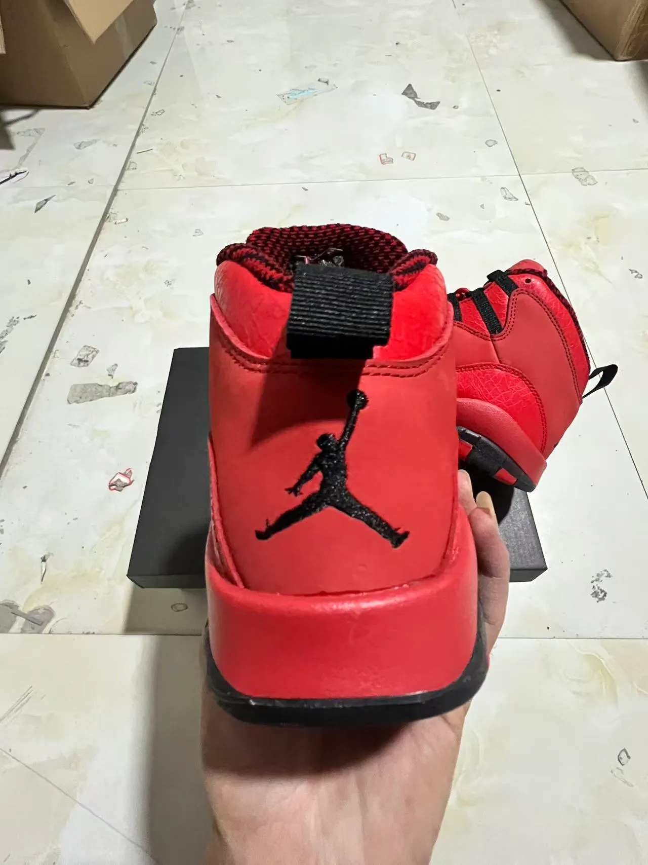 Tênis de basquete Air Jordan 10 vermelho e preto 8