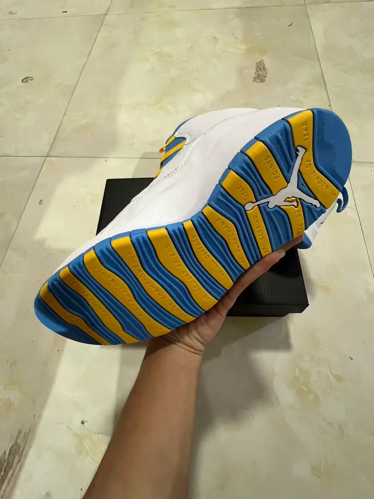 Air Jordan 10 White Royal Blue Yellow Basketball Shoes 6