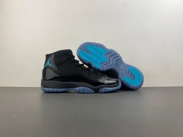 Air Jordan 11 黑色青色 专利皮篮球鞋 13