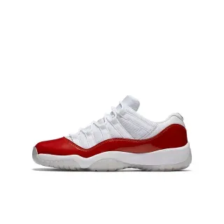 Air Jordan 11 أحذية كرة السلة أبيض أحمر جلد لامع