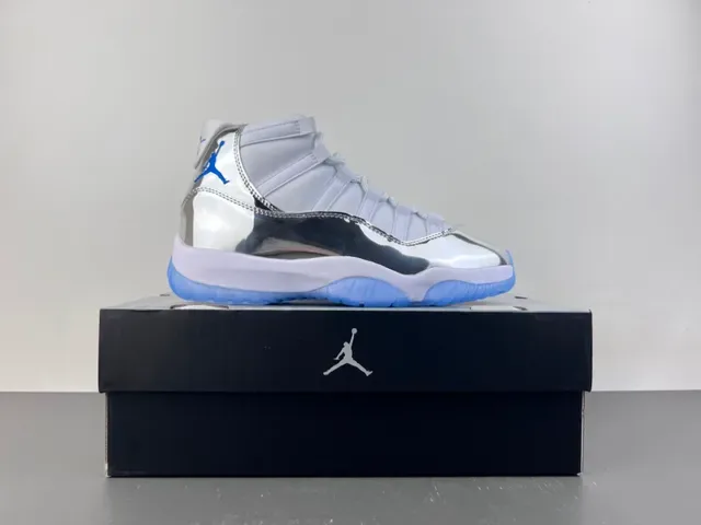 Air Jordan 11 Blanc Argent Bleu Métallique Chaussures de Basket 16