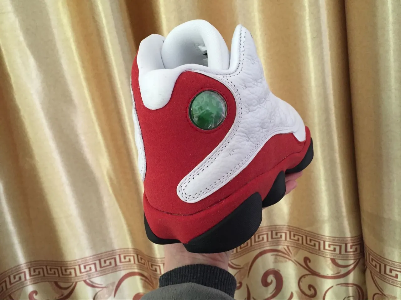 Tênis de basquete Air Jordan 13 branco vermelho preto 9