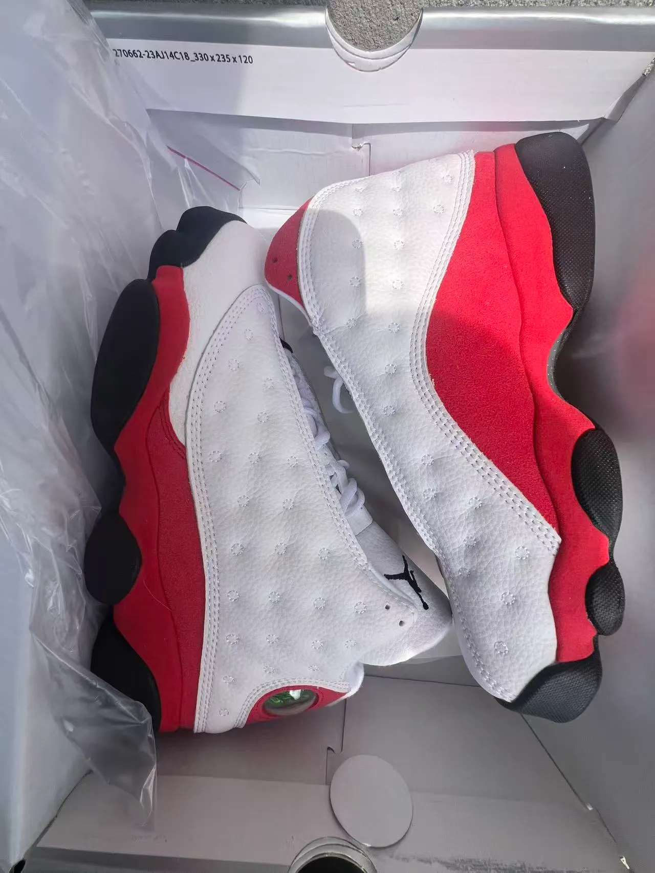 Air Jordan 13 أحذية كرة السلة أبيض أحمر أسود 9