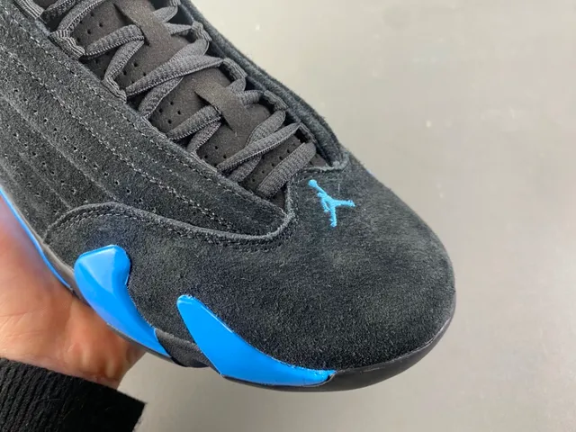 Air Jordan 14 Negro y Azul Ante Zapatillas de Baloncesto 2