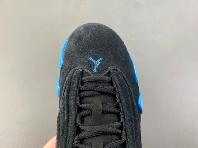 Air Jordan 14 Negro y Azul Ante Zapatillas de Baloncesto 5