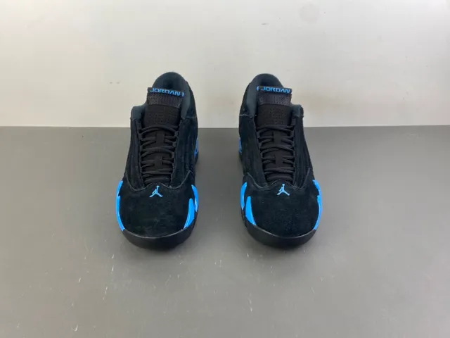 Air Jordan 14 Negro y Azul Ante Zapatillas de Baloncesto 11