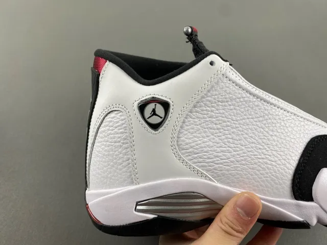 Air Jordan 14 tênis de basquete branco preto vermelho 3