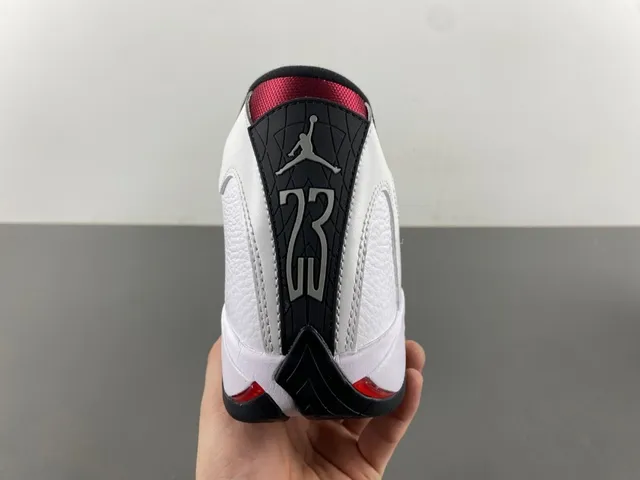Air Jordan 14 tênis de basquete branco preto vermelho 4