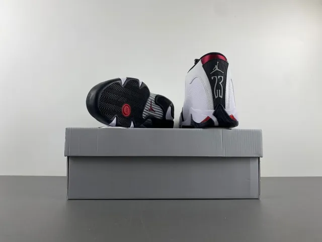 Air Jordan 14 tênis de basquete branco preto vermelho 16