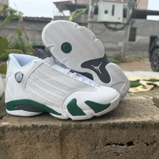 Zapatillas de baloncesto Air Jordan 14 blanco verde bosque