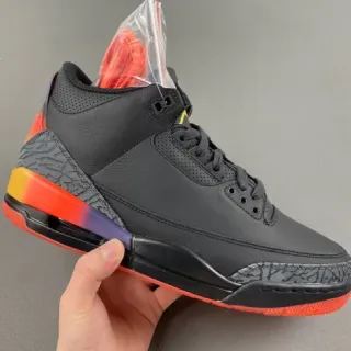 Zapatillas de baloncesto Air Jordan 3 con degradado negro y naranja