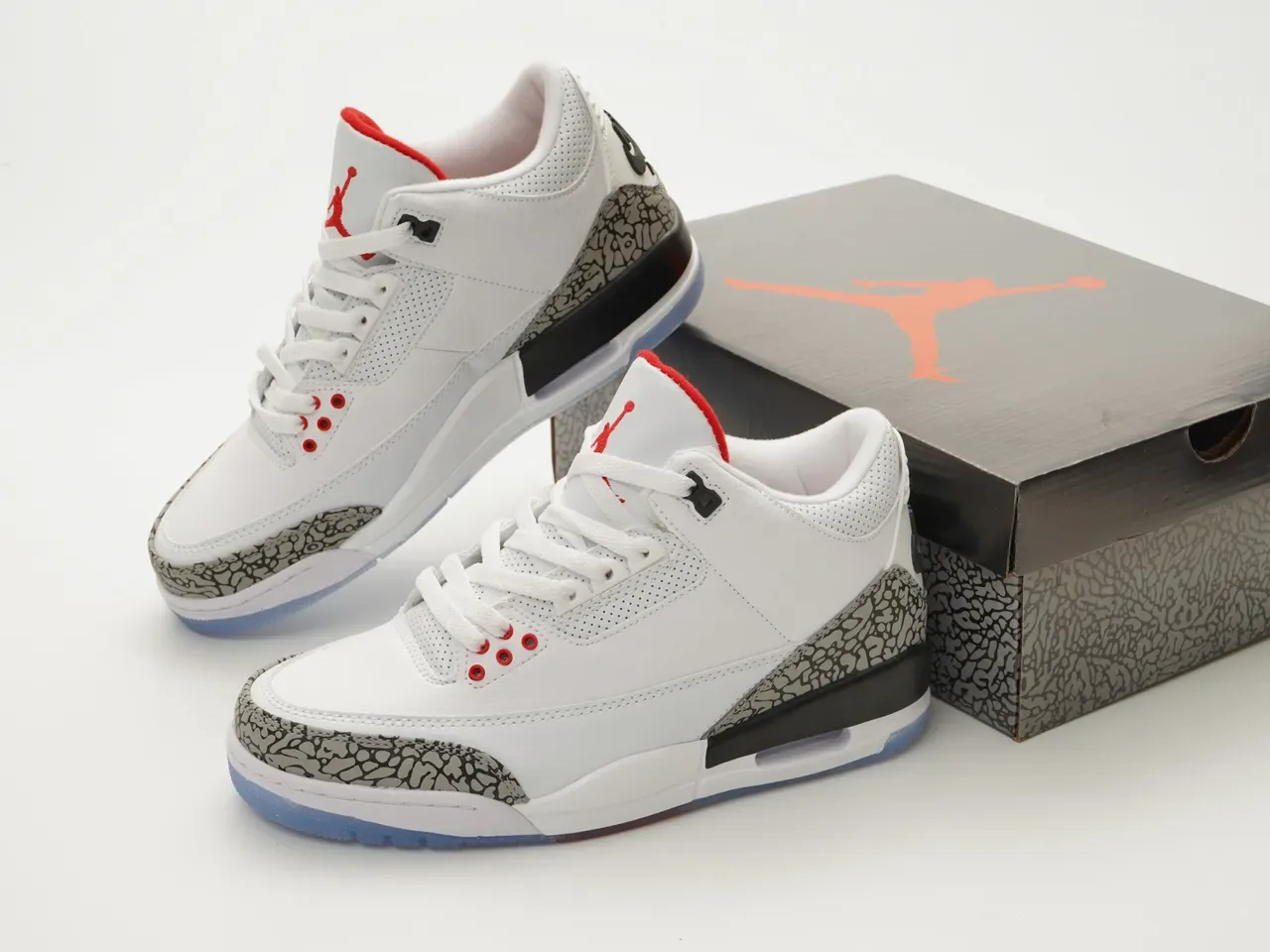 Air Jordan 3 White Cement Elephant Print Basketball Shoes 4