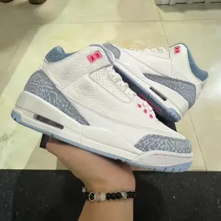 Air Jordan 3 White Light Graphite Pink أحذية كرة السلة