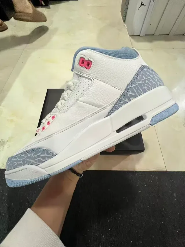 Air Jordan 3 White Light Graphite Pink বাস্কেটবল জুতো 5