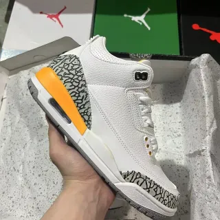 Air Jordan 3 白橙大象印花篮球鞋
