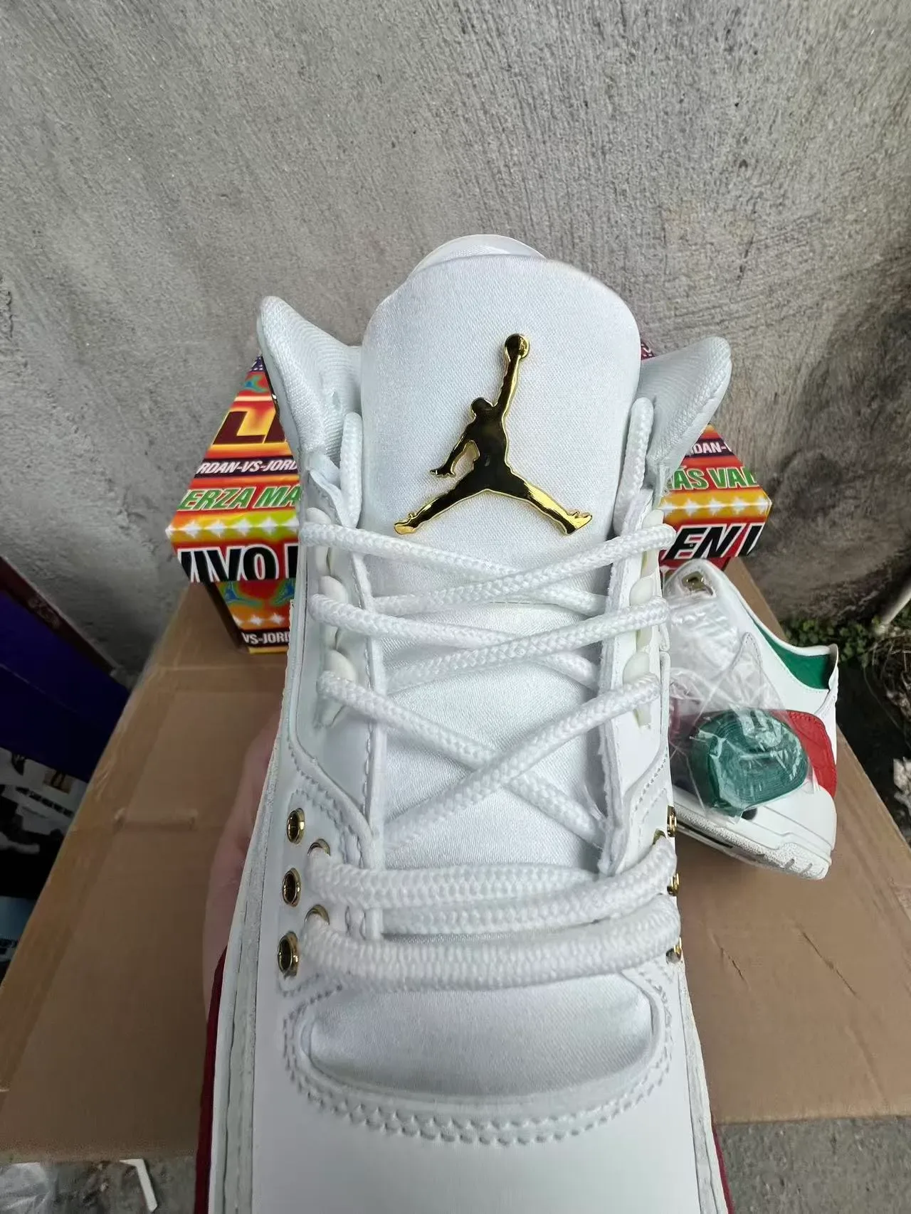 Air Jordan 3 सफेद लाल हरा बास्केटबॉल जूते 4