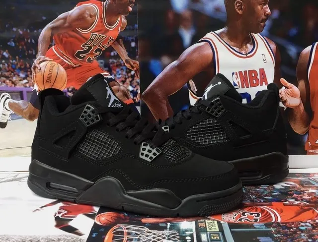 Zapatillas de baloncesto Air Jordan 4 totalmente negras 5