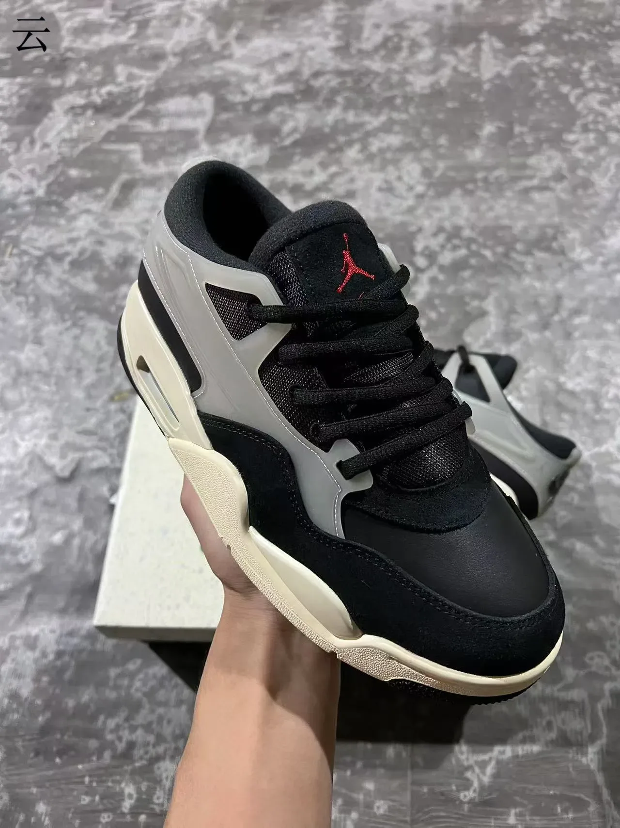 Air Jordan 4 Black and Beige Lifestyle Sneakers 2