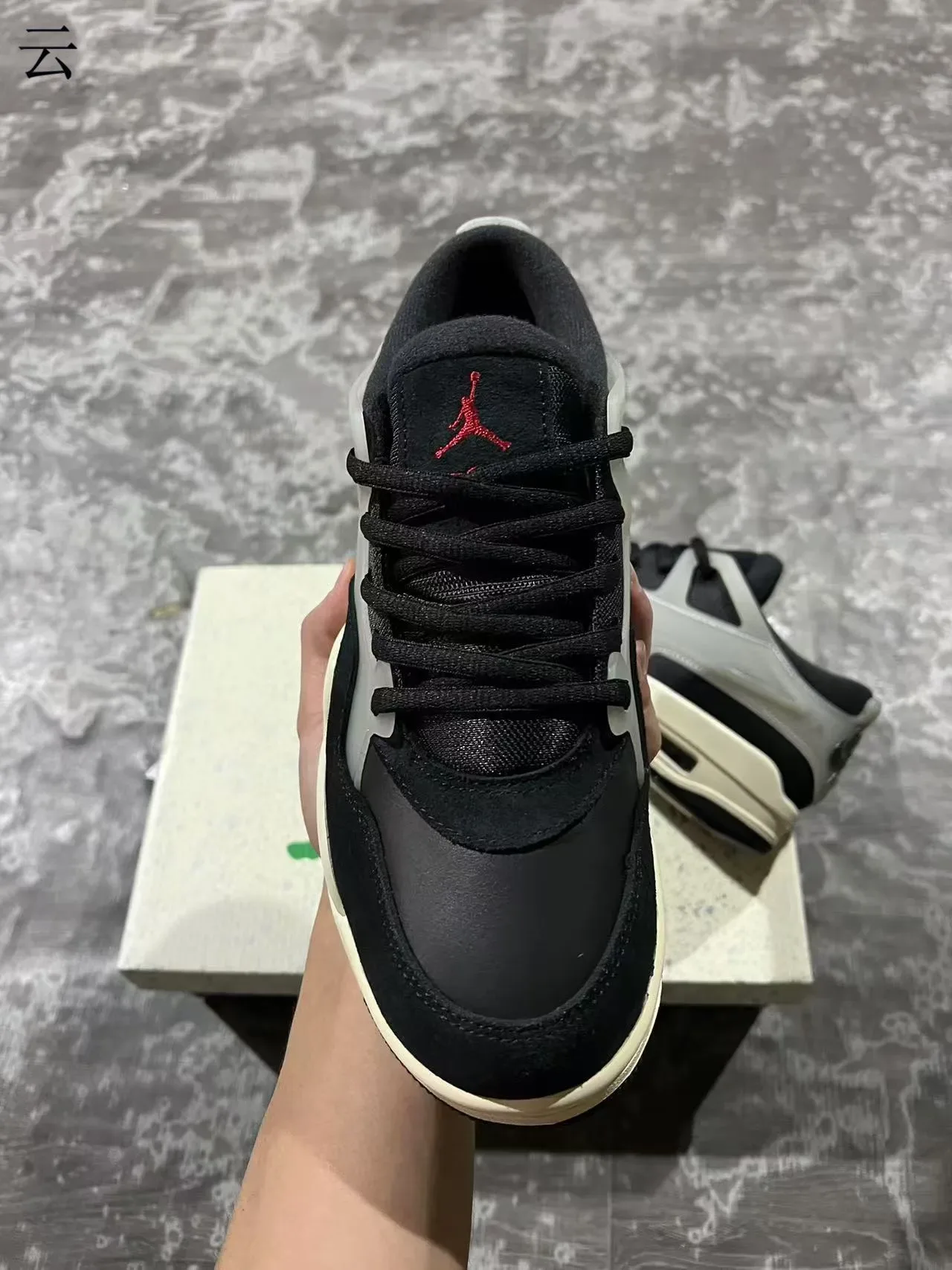 Air Jordan 4 Black and Beige Lifestyle Sneakers 3