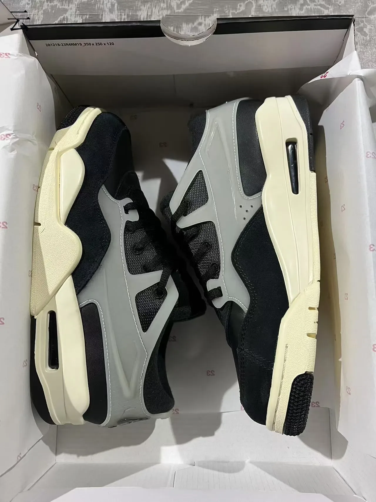 Air Jordan 4 Black and Beige Lifestyle Sneakers 9