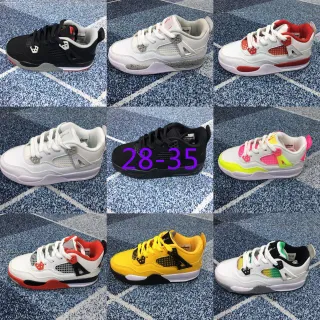 Tênis de basquete infantil Air Jordan 4 preto e vermelho