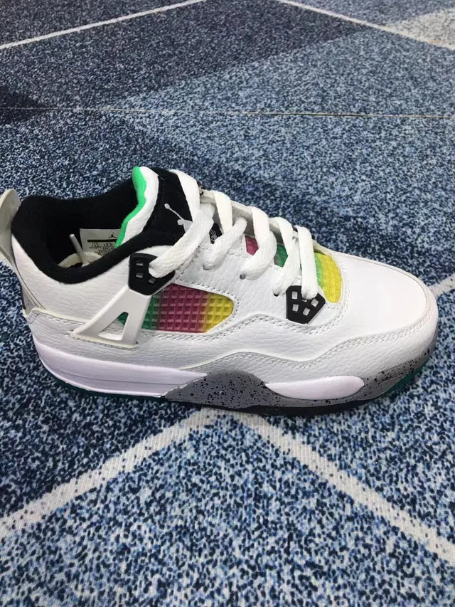 Air Jordan 4 काले लाल बच्चों के बास्केटबॉल जूते 2