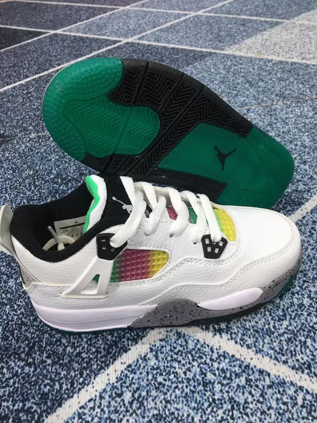 Air Jordan 4 काले लाल बच्चों के बास्केटबॉल जूते 3
