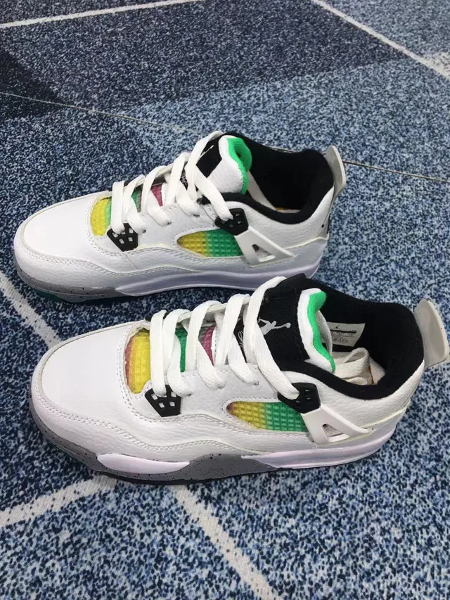 Air Jordan 4 काले लाल बच्चों के बास्केटबॉल जूते 6