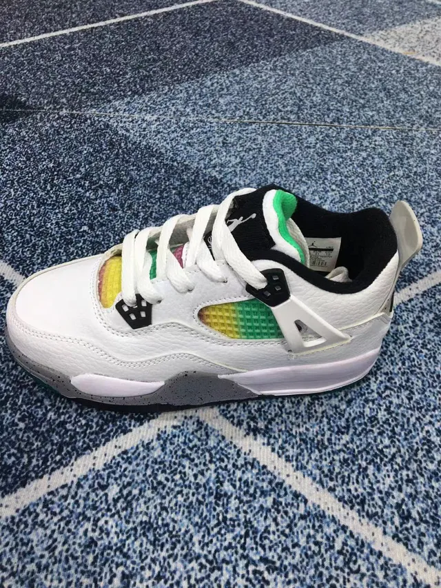 Air Jordan 4 काले लाल बच्चों के बास्केटबॉल जूते 7
