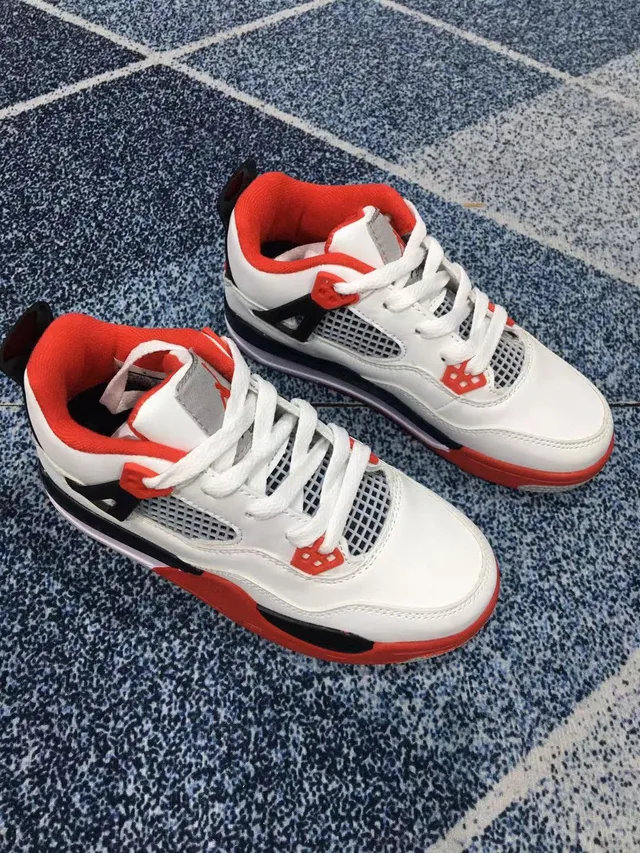 Air Jordan 4 काले लाल बच्चों के बास्केटबॉल जूते 21