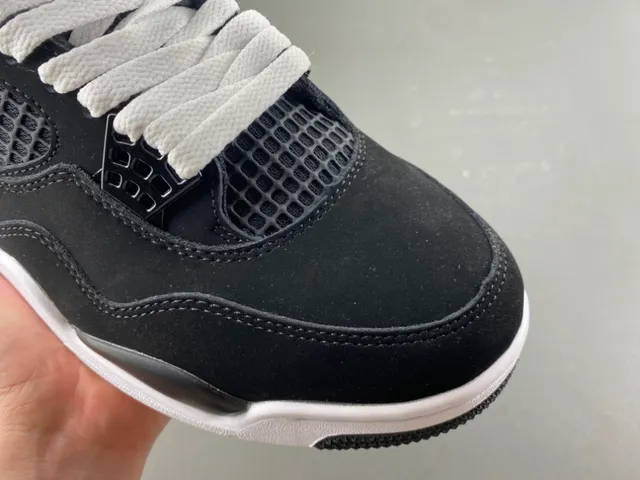 Air Jordan 4 tênis de basquete preto branco vermelho 2