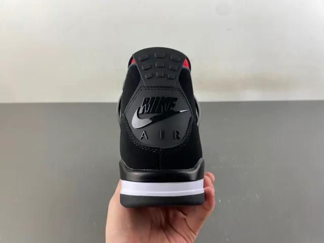 Air Jordan 4 tênis de basquete preto branco vermelho 4