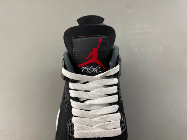 Air Jordan 4 tênis de basquete preto branco vermelho 6