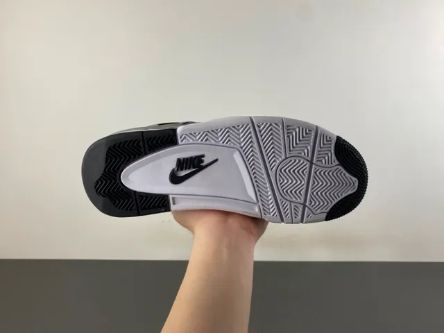 Air Jordan 4 tênis de basquete preto branco vermelho 9