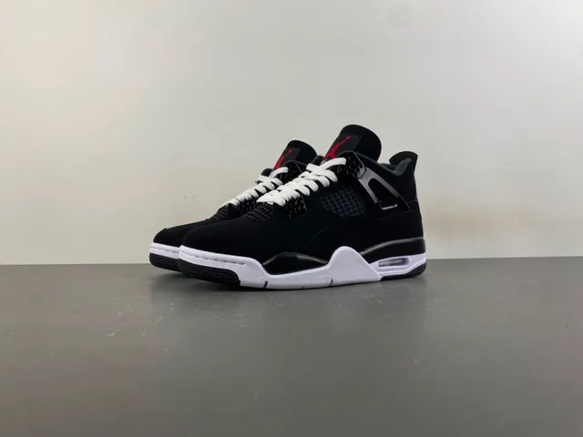 Air Jordan 4 tênis de basquete preto branco vermelho 10