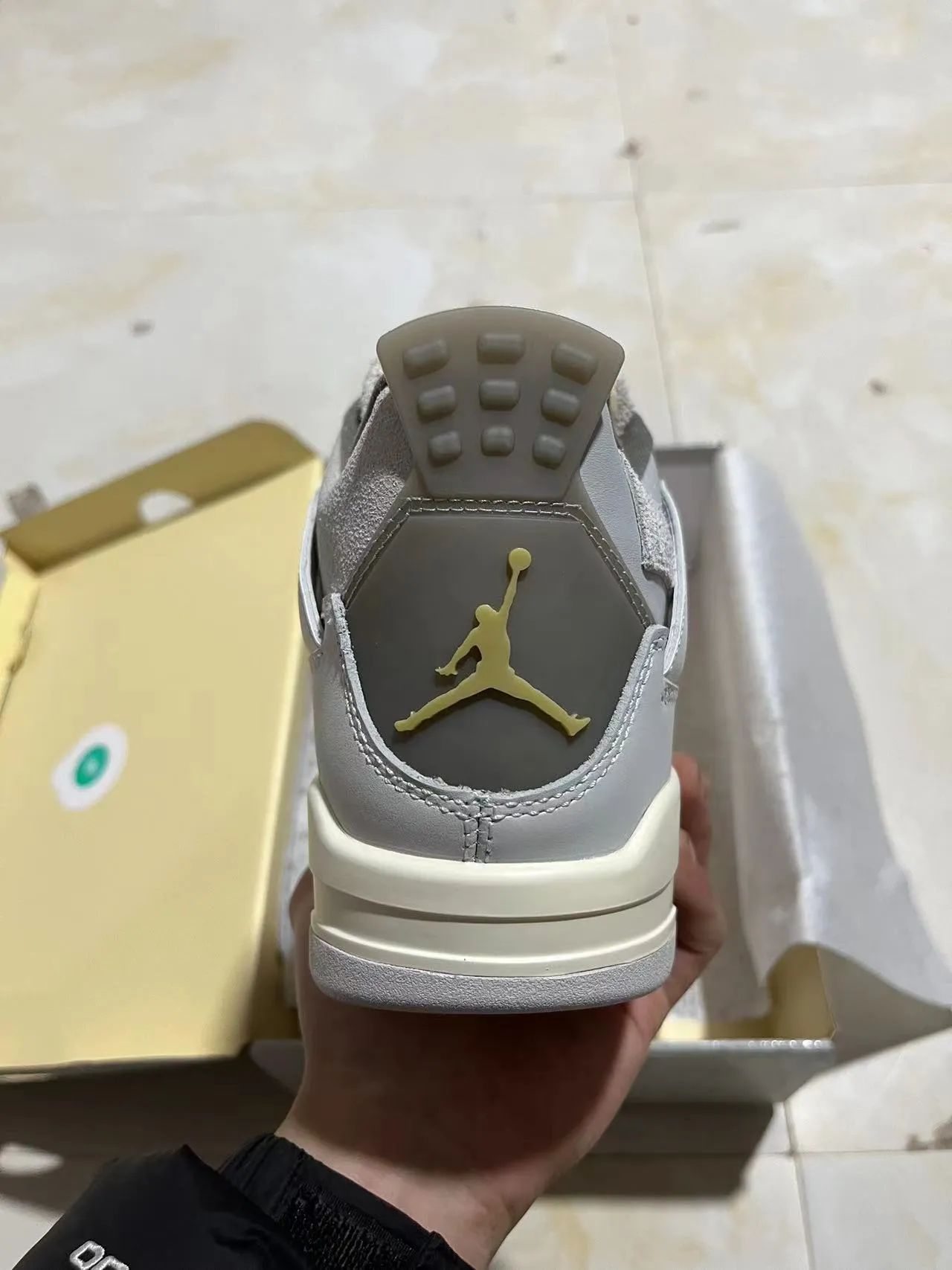 Air Jordan 4 Zapatos de Baloncesto Gris Claro y Off-White 6
