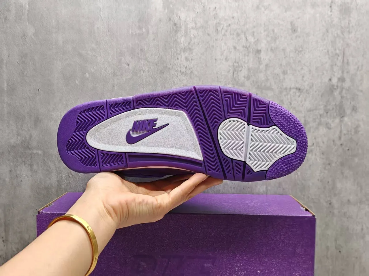 Air Jordan 4 मोनोक्रोमैटिक पर्पल बास्केटबॉल जूते 3