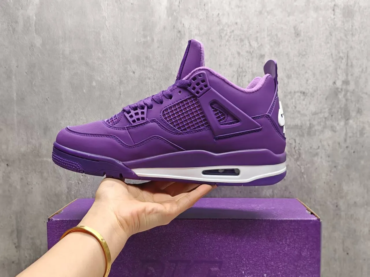 Air Jordan 4 मोनोक्रोमैटिक पर्पल बास्केटबॉल जूते 5