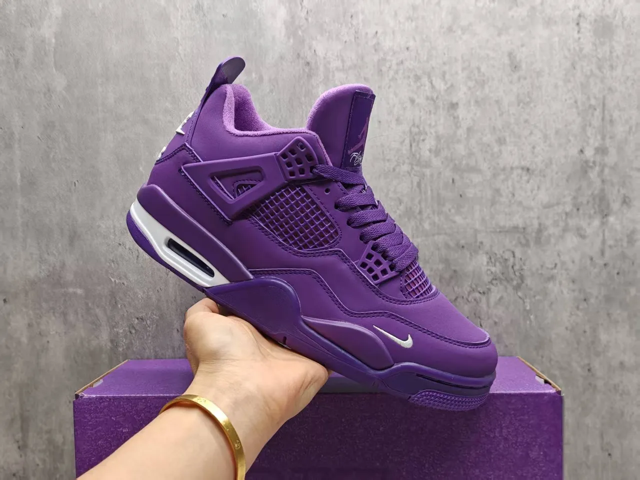 Air Jordan 4 मोनोक्रोमैटिक पर्पल बास्केटबॉल जूते 7