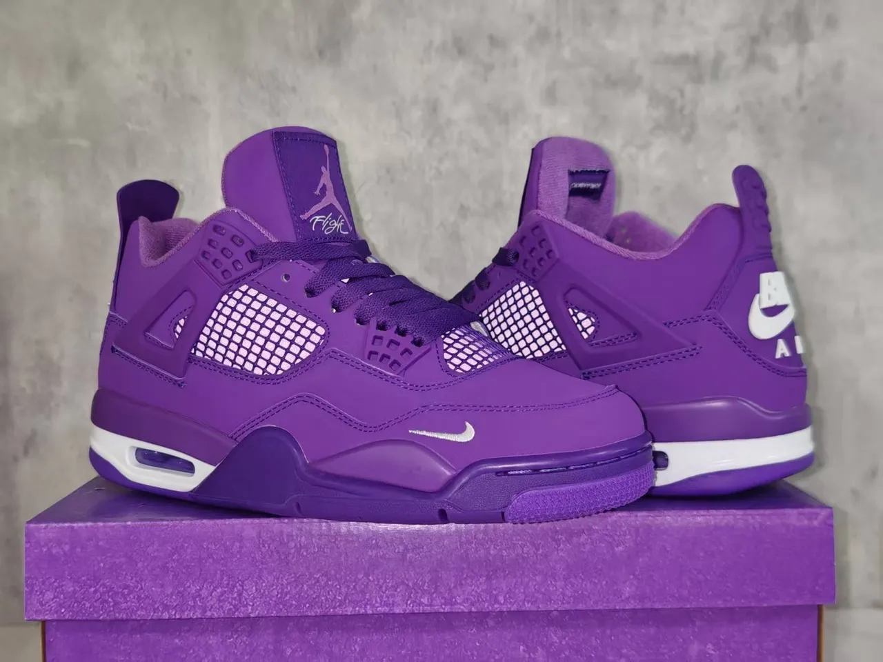 Air Jordan 4 मोनोक्रोमैटिक पर्पल बास्केटबॉल जूते 9