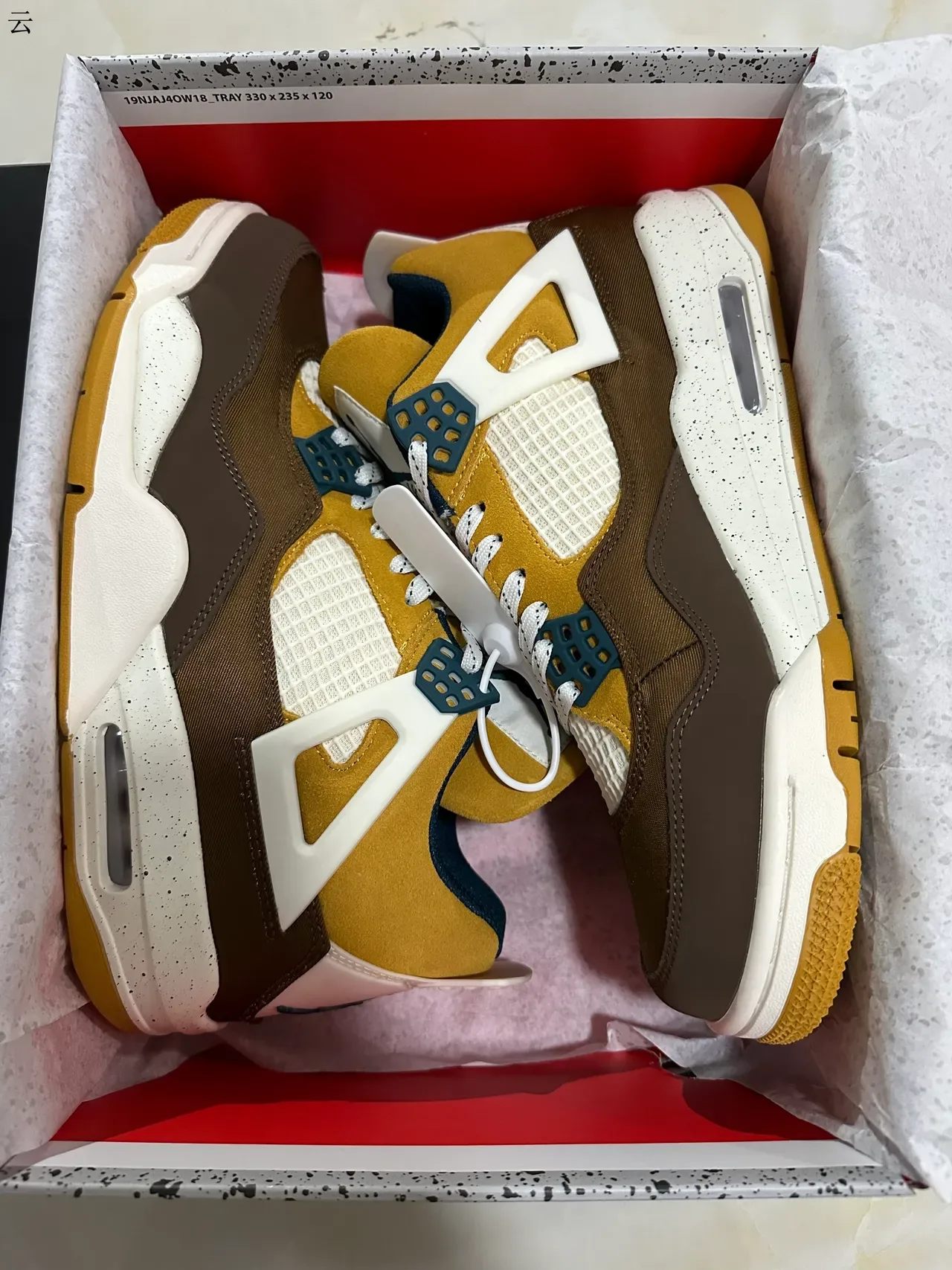 Air Jordan 4 Mustard Brown Speckled Midsole Basketball Shoes 7