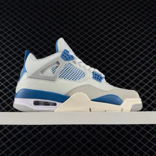 Zapatillas de baloncesto Air Jordan 4 Off-White y azul real