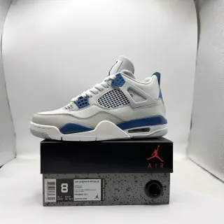 Air Jordan 4 Retro LS tênis de basquete branco e azul