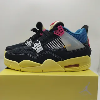 Air Jordan 4 Retro SP 黑黄蓝粉篮球鞋
