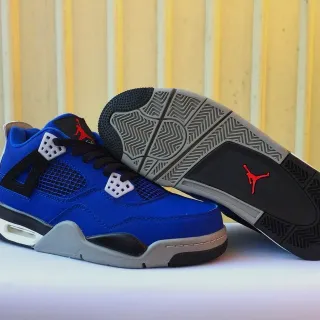 Air Jordan 4 Zapatillas de baloncesto azul real negro gris