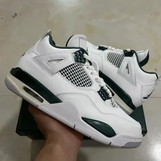 Air Jordan 4 सफेद गहरा हरा बास्केटबॉल जूते