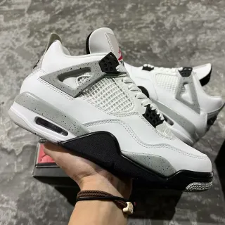 Zapatillas de baloncesto Air Jordan 4 blanco y gris moteado