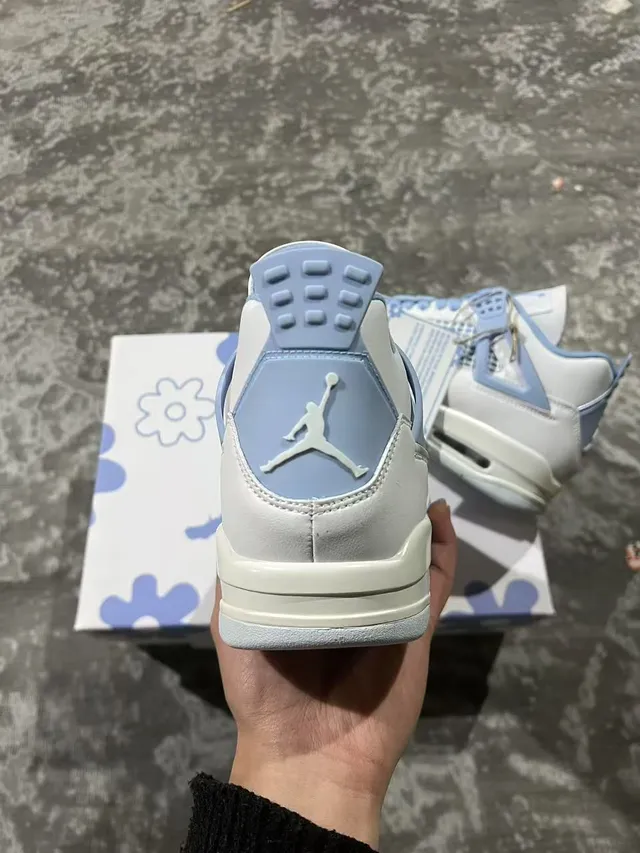 Air Jordan 4 White Light Blue Basketball Shoes 8