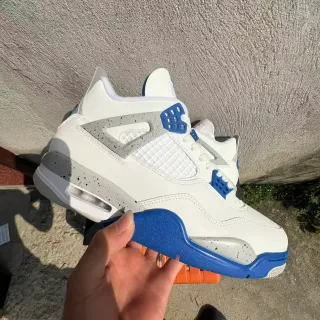 Air Jordan 4 White Royal Blue Speckled Midsole Basketball Shoes