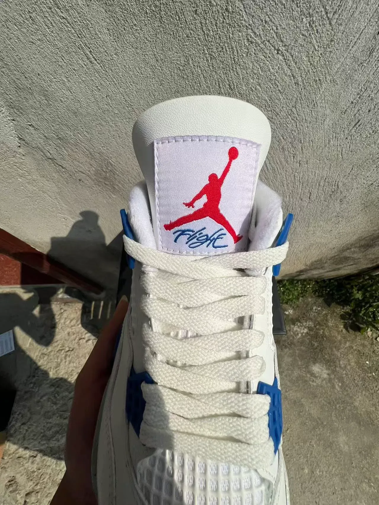 Air Jordan 4 White Royal Blue Speckled Midsole Basketball Shoes 4